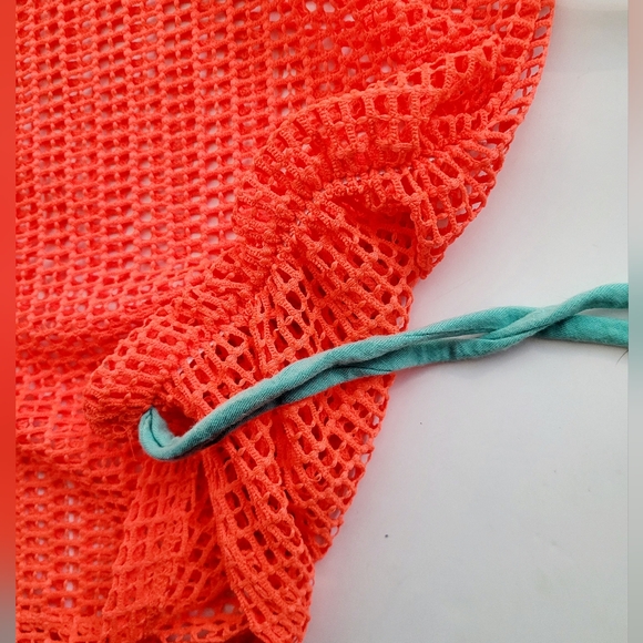 NWOT Neon🧡Orange+Teal Net Dress Coverup - Picture 8 of 9